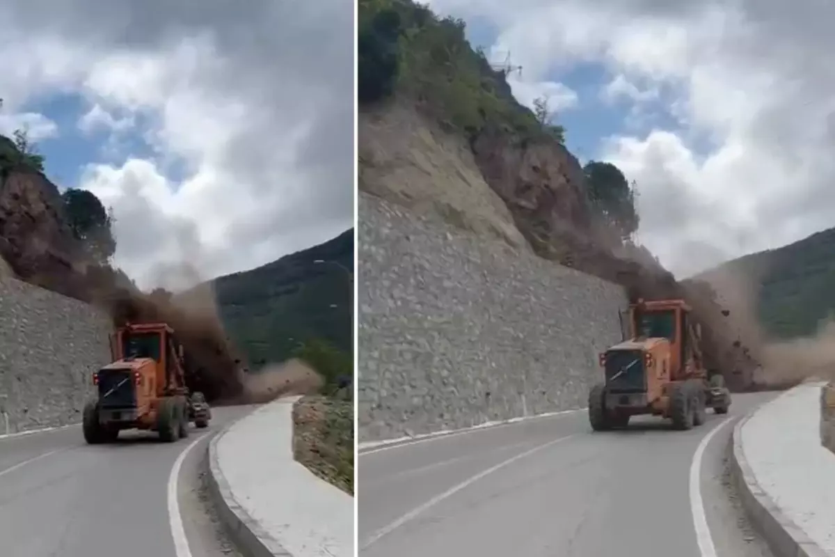 Operatör tonlarca ağırlığın altından kalmaktan son anda kurtuldu